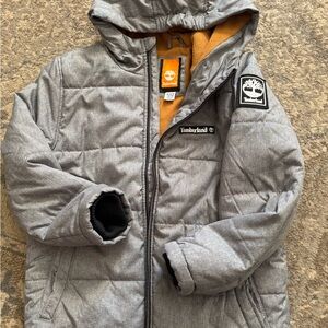 Timberland Gray Quilted Jacket with Hood